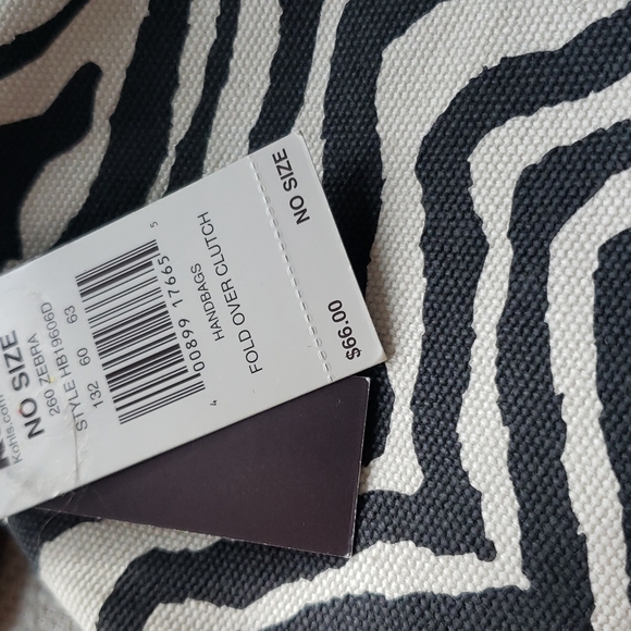 Dana Buchman fold over clutch zebra canvas - Picture 5 of 7